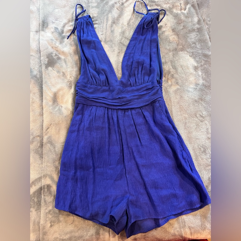 Blue deep v romper, size medium, great condition, worn once